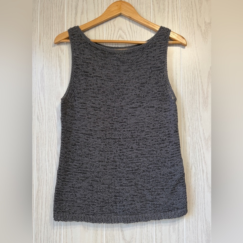 Finity Naturals Gray Textured Knit Sleeveless Top Size XL
